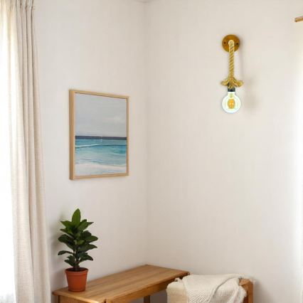 Brilagi - Fali lámpa KOS 1xE27/60W/230V bükkfa