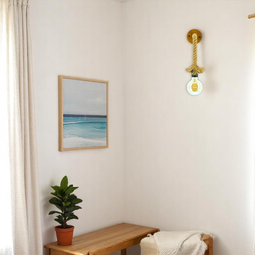 Brilagi - Fali lámpa KOS 1xE27/60W/230V bükkfa