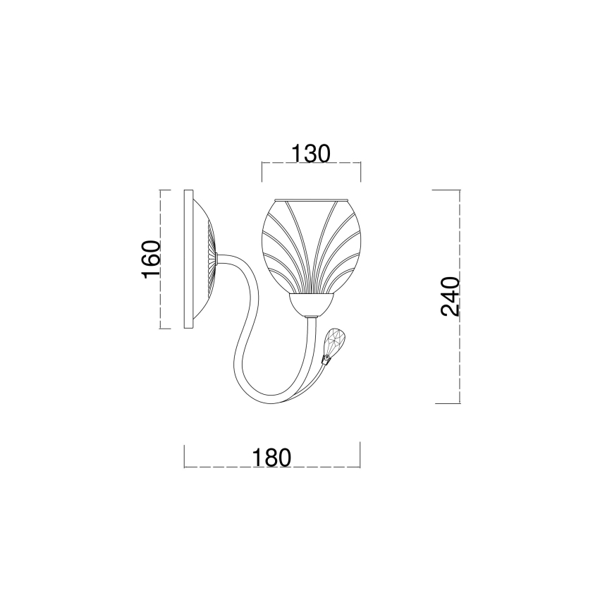 Brilagi - Fali lámpa MEGAPOLIS 1xE14/60W/230V arany
