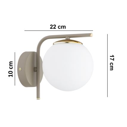 Brilagi - Fali lámpa MILO ECRU 1xE27/60W/230V bézs/arany