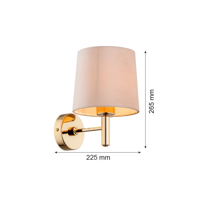 Brilagi - Fali lámpa MONTE 1xE27/60W/230V bézs/arany