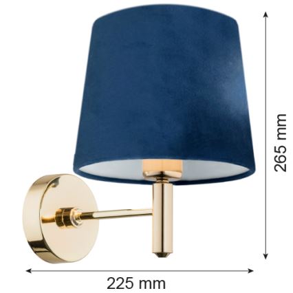 Brilagi - Fali lámpa MONTE 1xE27/60W/230V kék/arany