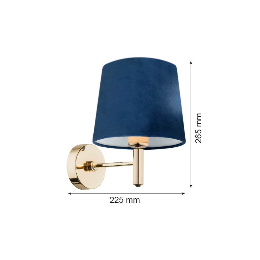 Brilagi - Fali lámpa MONTE 1xE27/60W/230V kék/arany