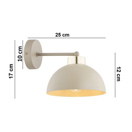 Brilagi - Fali lámpa MOON 1xE27/60W/230V bézs/arany