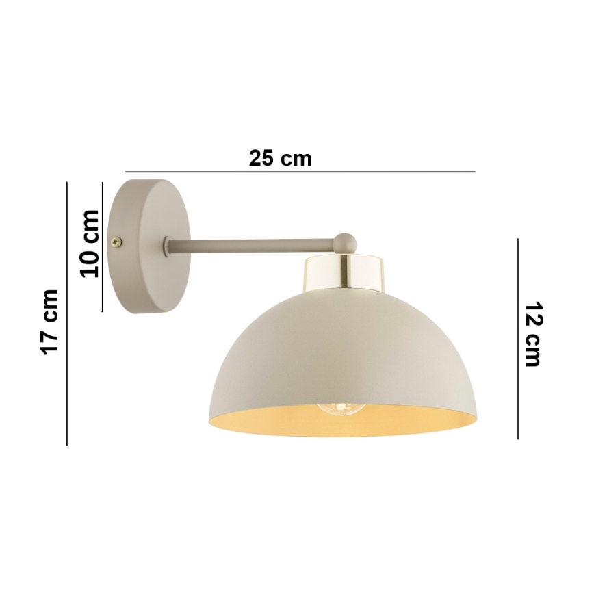 Brilagi - Fali lámpa MOON 1xE27/60W/230V bézs/arany
