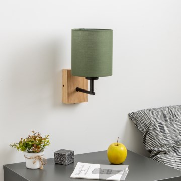 Brilagi - Fali lámpa NUBILA WOOD 1xE27/25W/230V tölgy/zöld