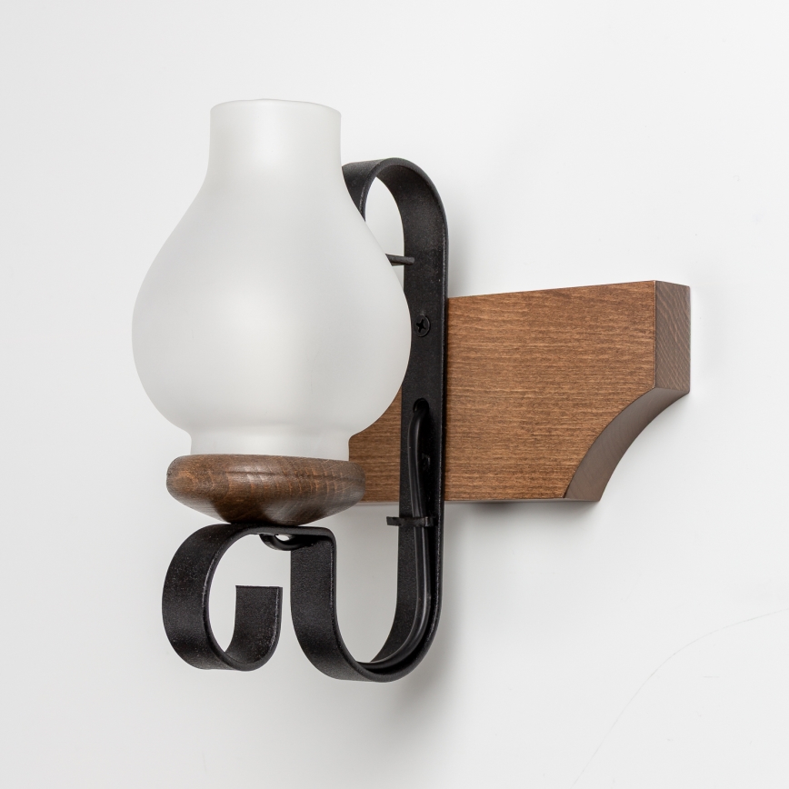 Brilagi - Fali lámpa QUEEN 1xE14/40W/230V bükkfa/dió