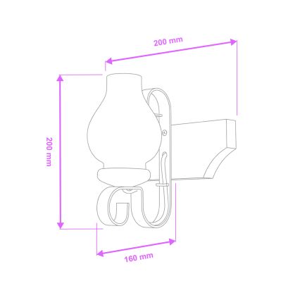 Brilagi - Fali lámpa QUEEN 1xE14/40W/230V bükkfa/dió