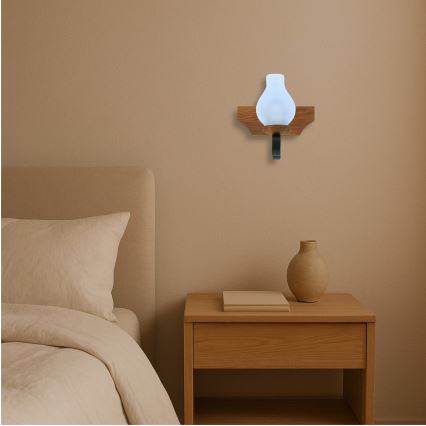 Brilagi - Fali lámpa QUEEN 1xE14/40W/230V bükkfa