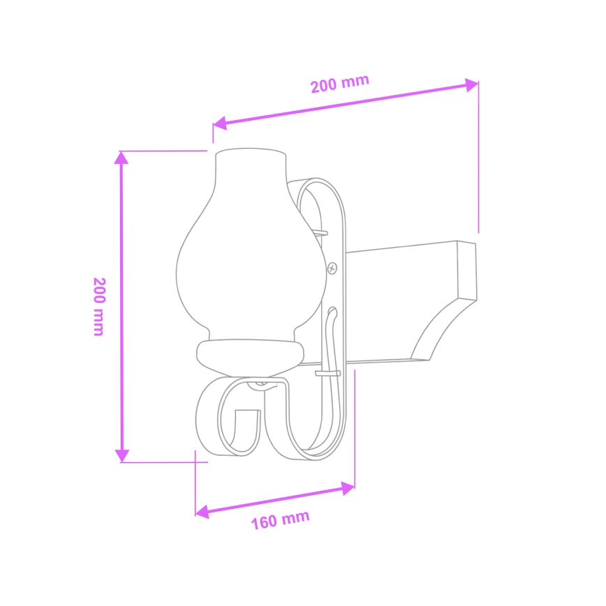 Brilagi - Fali lámpa QUEEN 1xE14/40W/230V bükkfa