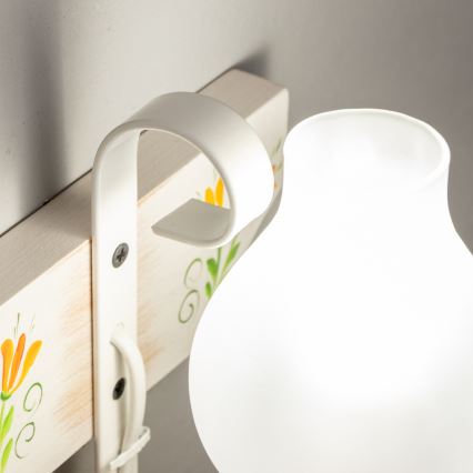 Brilagi - Fali lámpa QUEEN 1xE14/40W/230V bükkfa/krémes