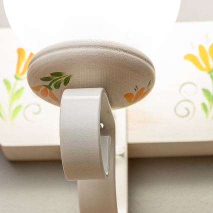 Brilagi - Fali lámpa QUEEN 1xE14/40W/230V bükkfa/krémes