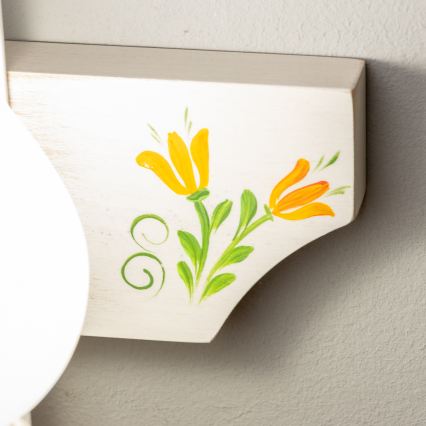 Brilagi - Fali lámpa QUEEN 1xE14/40W/230V bükkfa/krémes