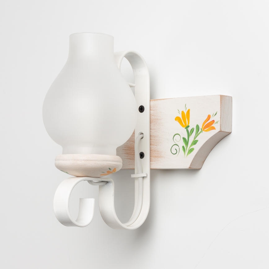 Brilagi - Fali lámpa QUEEN 1xE14/40W/230V bükkfa/krémes