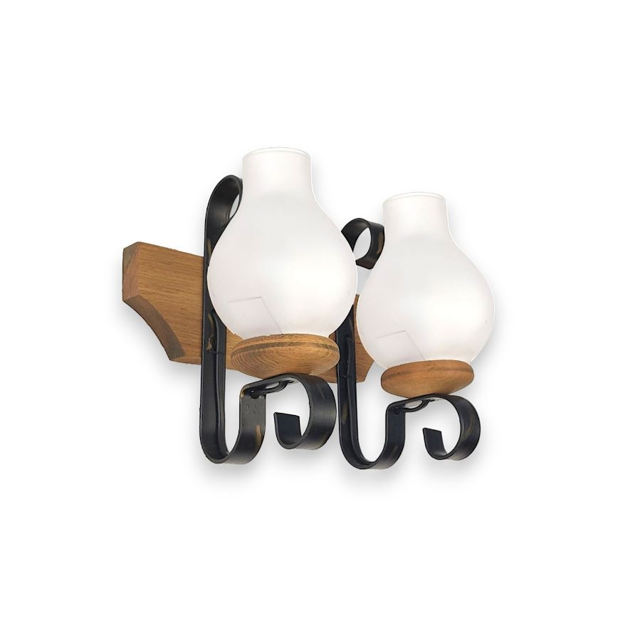 Brilagi - Fali lámpa QUEEN 2xE14/40W/230V bükkfa