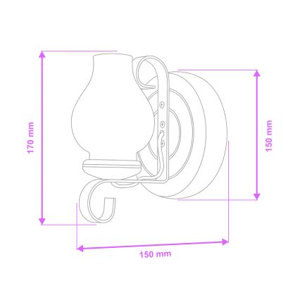 Brilagi - Fali lámpa ROATA APLICA 1xE14/40W/230V bükkfa/dió
