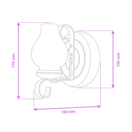 Brilagi - Fali lámpa ROATA APLICA 1xE14/40W/230V bükkfa
