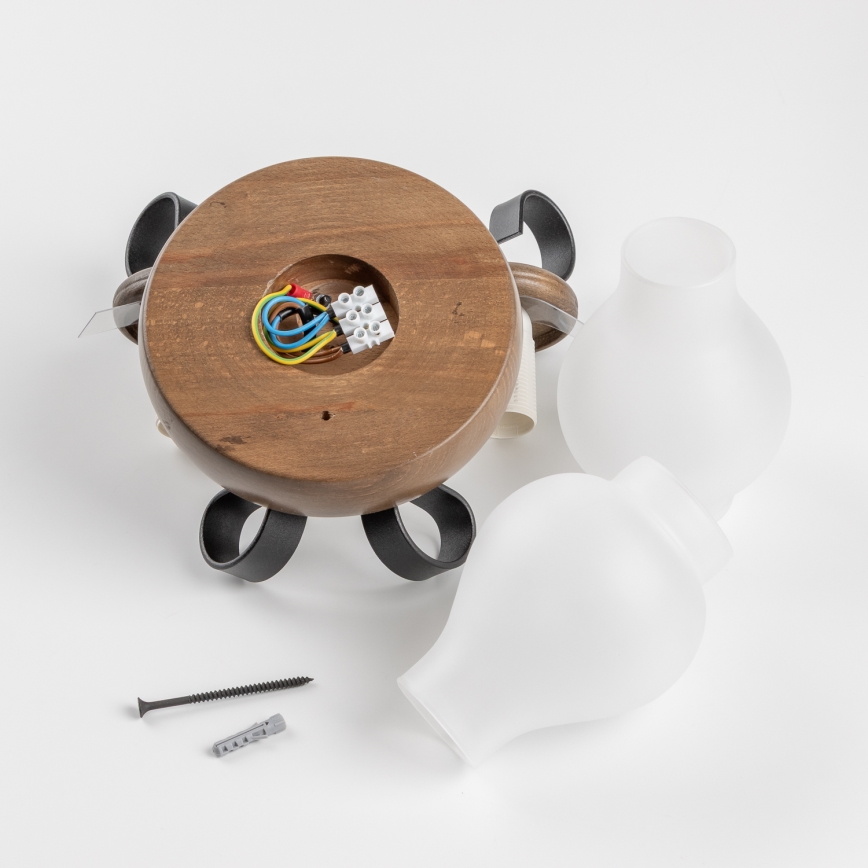 Brilagi - Fali lámpa ROATA APLICA 2xE14/40W/230V bükkfa/dió