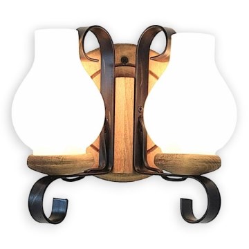 Brilagi - Fali lámpa ROATA APLICA 2xE14/40W/230V bükkfa