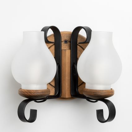 Brilagi - Fali lámpa ROATA APLICA 2xE14/40W/230V bükkfa