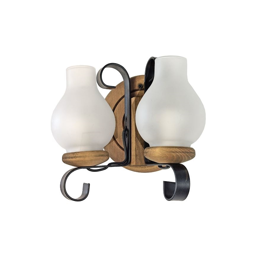 Brilagi - Fali lámpa ROATA APLICA 2xE14/40W/230V bükkfa