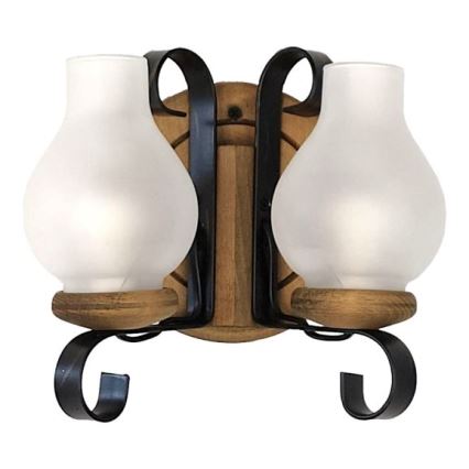 Brilagi - Fali lámpa ROATA APLICA 2xE14/40W/230V bükkfa