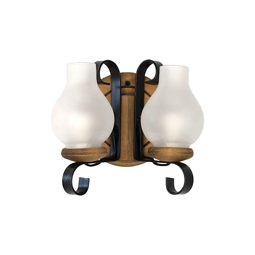 Brilagi - Fali lámpa ROATA APLICA 2xE14/40W/230V bükkfa