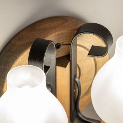 Brilagi - Fali lámpa ROATA APLICA 2xE14/40W/230V bükkfa