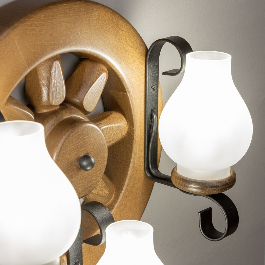 Brilagi - Fali lámpa ROATA APLICA 3xE14/40W/230V bükkfa/dió