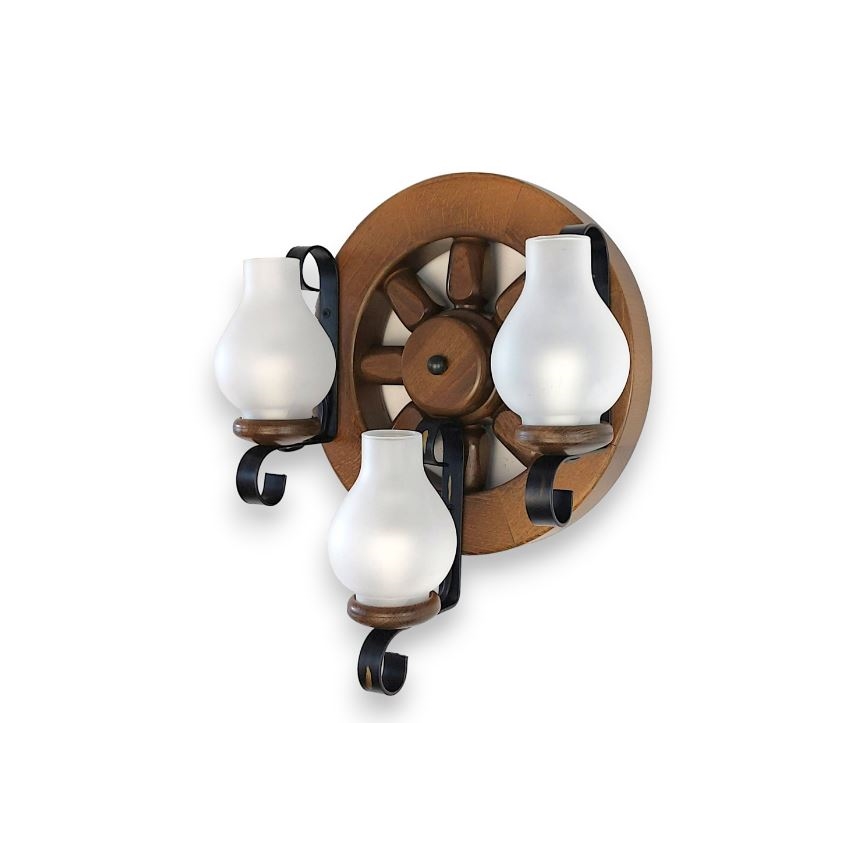 Brilagi - Fali lámpa ROATA APLICA 3xE14/40W/230V bükkfa/dió