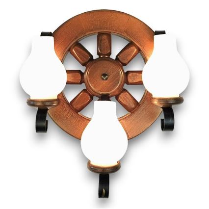 Brilagi - Fali lámpa ROATA APLICA 3xE14/40W/230V bükkfa/dió