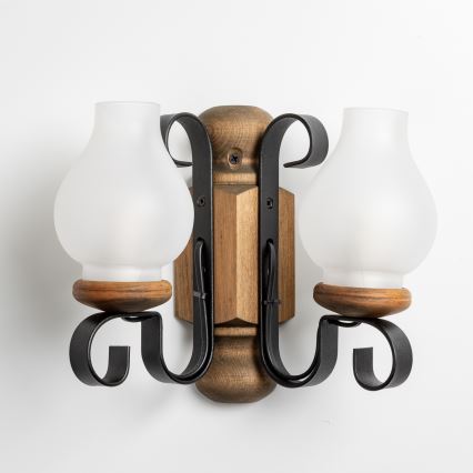 Brilagi - Fali lámpa RUSTIC 2xE14/40W/230V bükkfa