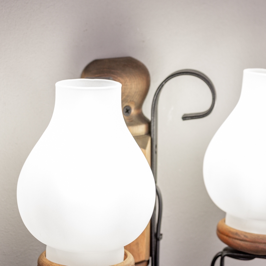 Brilagi - Fali lámpa RUSTIC 2xE14/40W/230V bükkfa