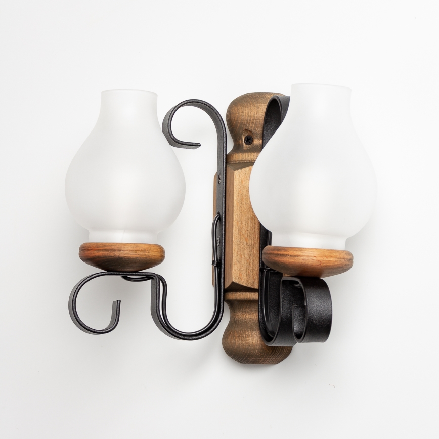 Brilagi - Fali lámpa RUSTIC 2xE14/40W/230V bükkfa