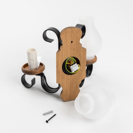 Brilagi - Fali lámpa RUSTIC 2xE14/40W/230V bükkfa