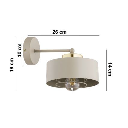 Brilagi - Fali lámpa SPRING 1xE27/60W/230V bézs/arany