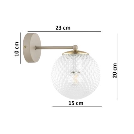 Brilagi - Fali lámpa STELLA 1xE27/60W/230V bézs/arany
