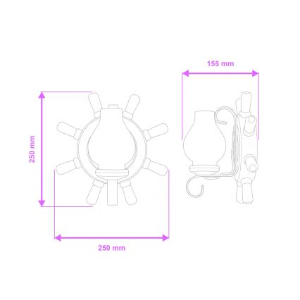 Brilagi - Fali lámpa TIMONA 1xE14/40W/230V bükkfa