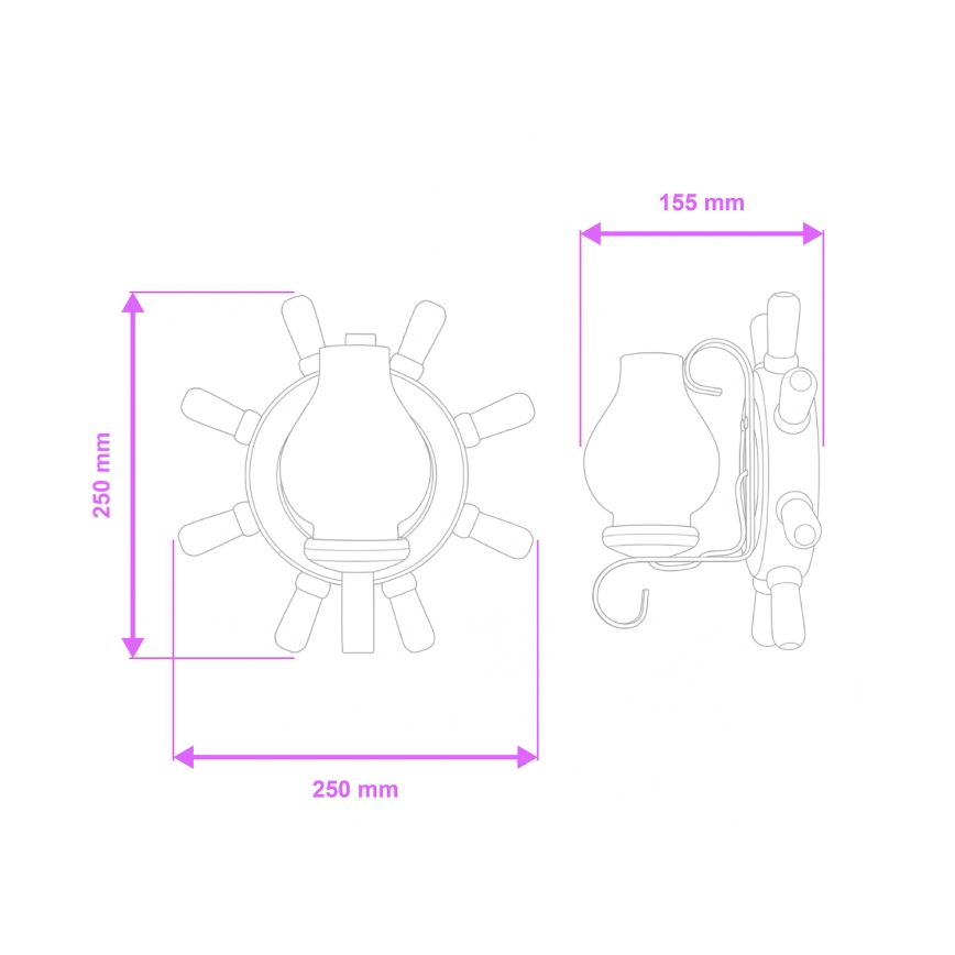 Brilagi - Fali lámpa TIMONA 1xE14/40W/230V bükkfa