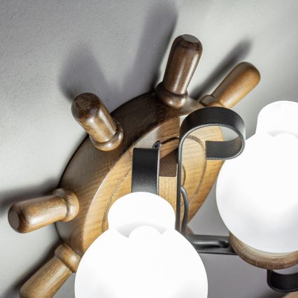 Brilagi - Fali lámpa TIMONA 2xE14/40W/230V bükkfa/dió