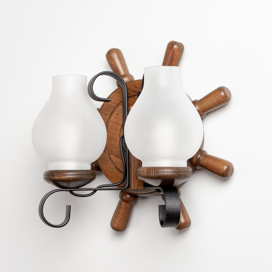 Brilagi - Fali lámpa TIMONA 2xE14/40W/230V bükkfa/dió