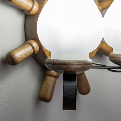 Brilagi - Fali lámpa TIMONA 2xE14/40W/230V bükkfa/dió