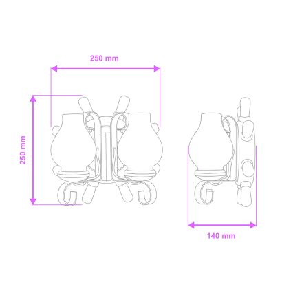 Brilagi - Fali lámpa TIMONA 2xE14/40W/230V bükkfa/dió