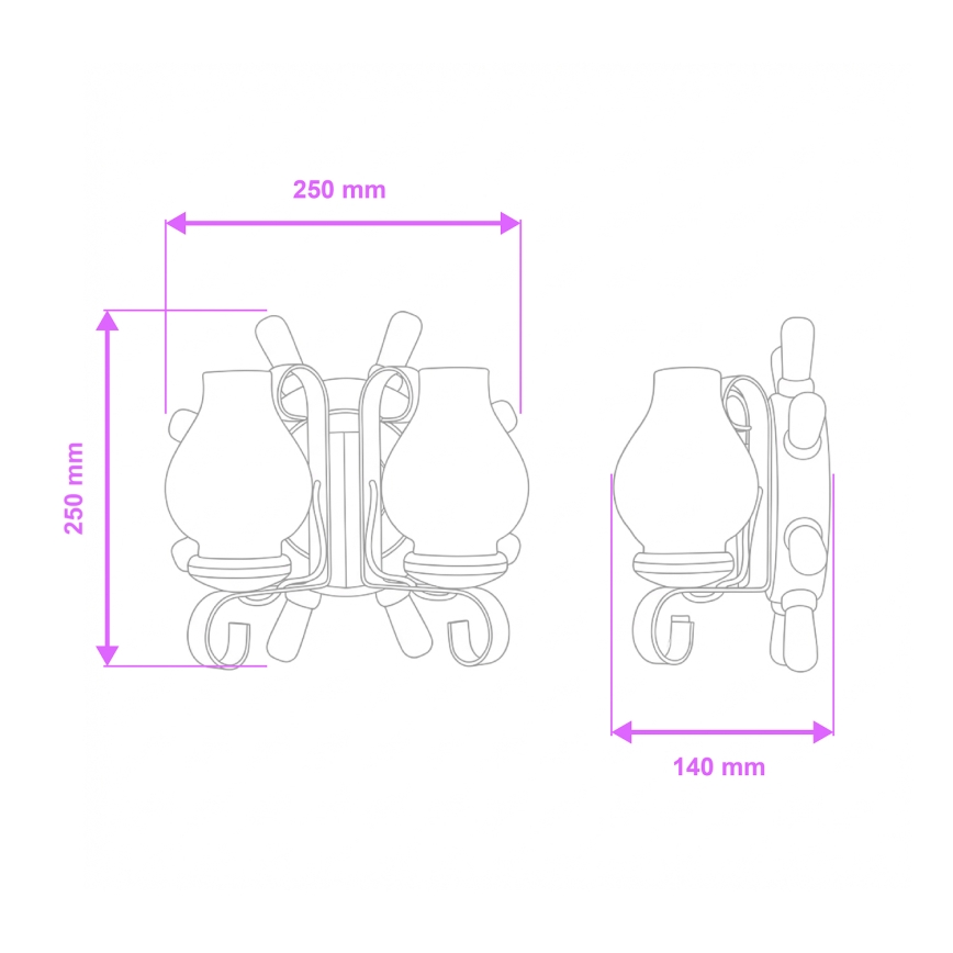 Brilagi - Fali lámpa TIMONA 2xE14/40W/230V bükkfa/dió