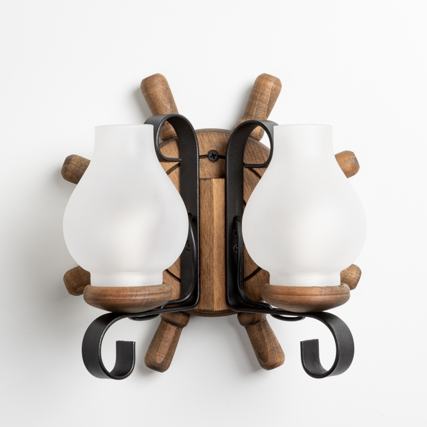 Brilagi - Fali lámpa TIMONA 2xE14/40W/230V bükkfa