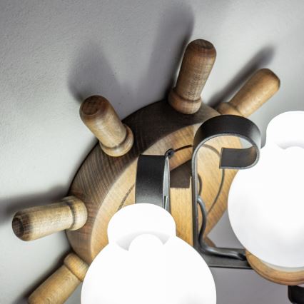 Brilagi - Fali lámpa TIMONA 2xE14/40W/230V bükkfa