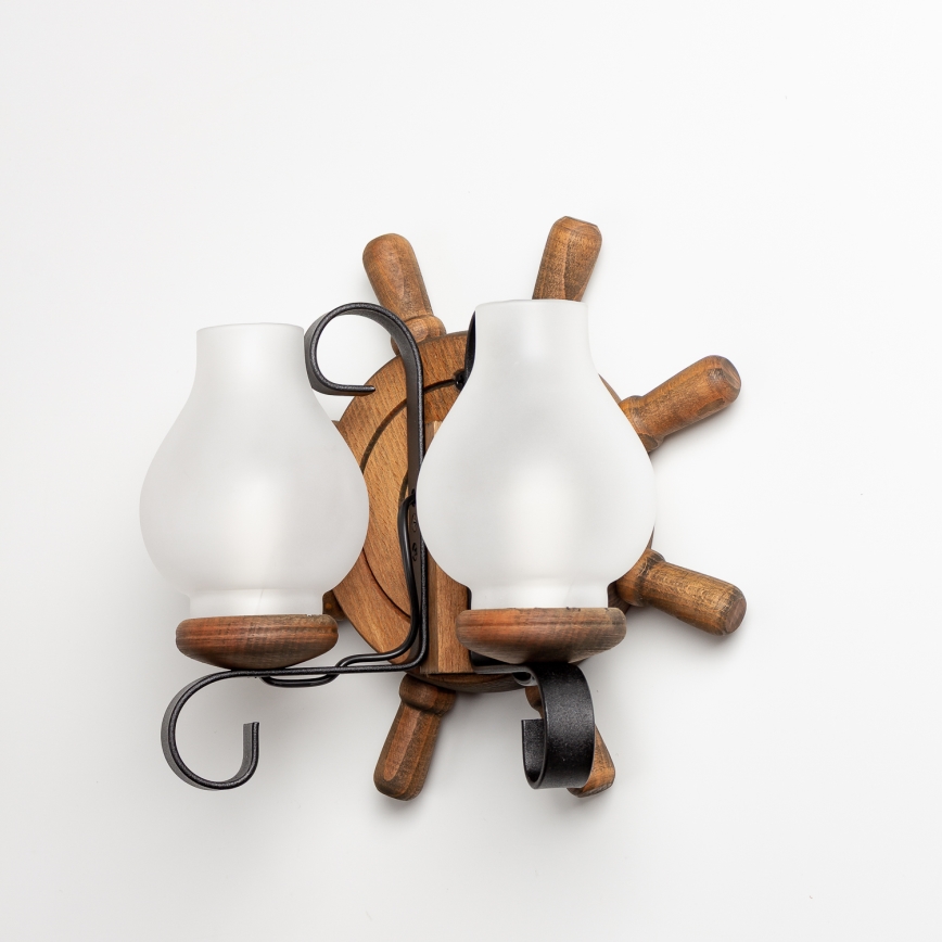 Brilagi - Fali lámpa TIMONA 2xE14/40W/230V bükkfa