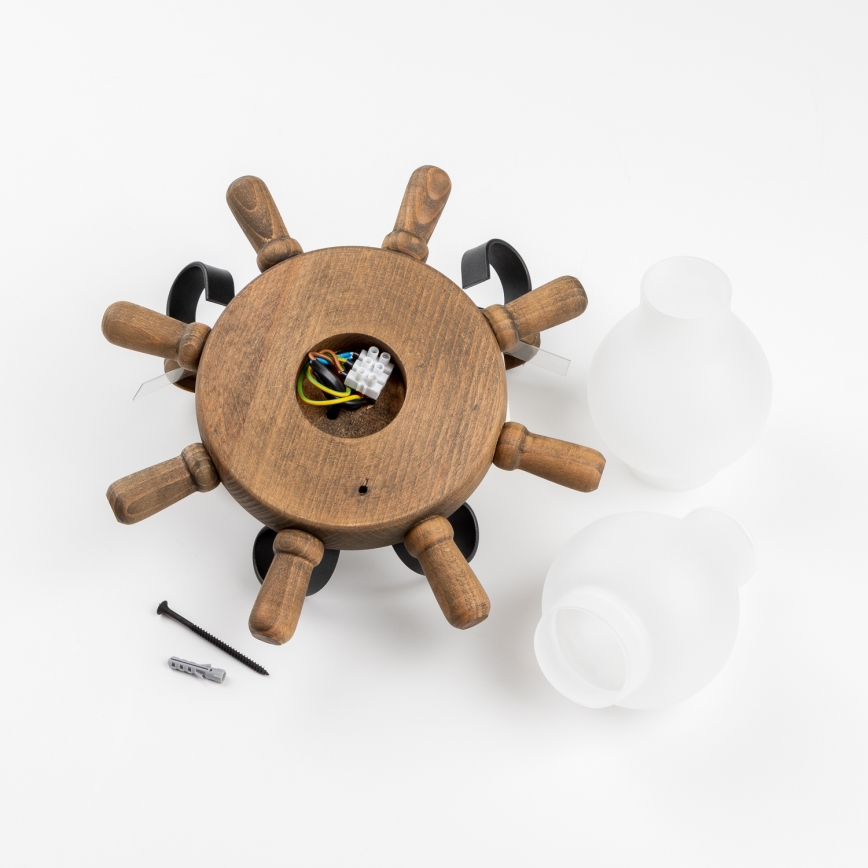 Brilagi - Fali lámpa TIMONA 2xE14/40W/230V bükkfa