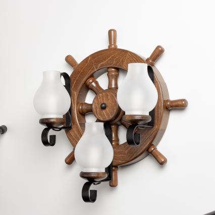 Brilagi - Fali lámpa TIMONA 3xE14/40W/230V bükkfa/dió