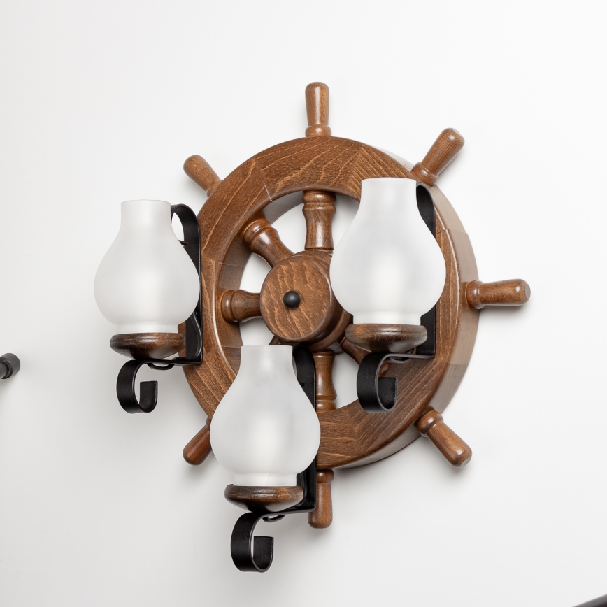 Brilagi - Fali lámpa TIMONA 3xE14/40W/230V bükkfa/dió